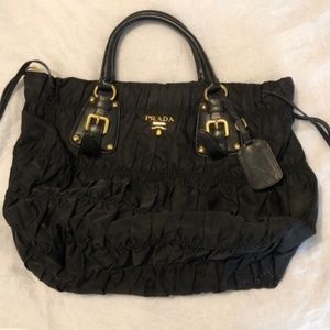 Authentic Prada nylon tessuto gaufre bag black